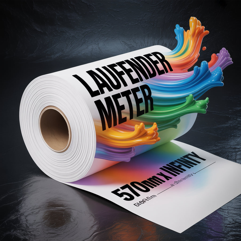 DTF auf Rolle in Farbe + weiß, laufender Meter